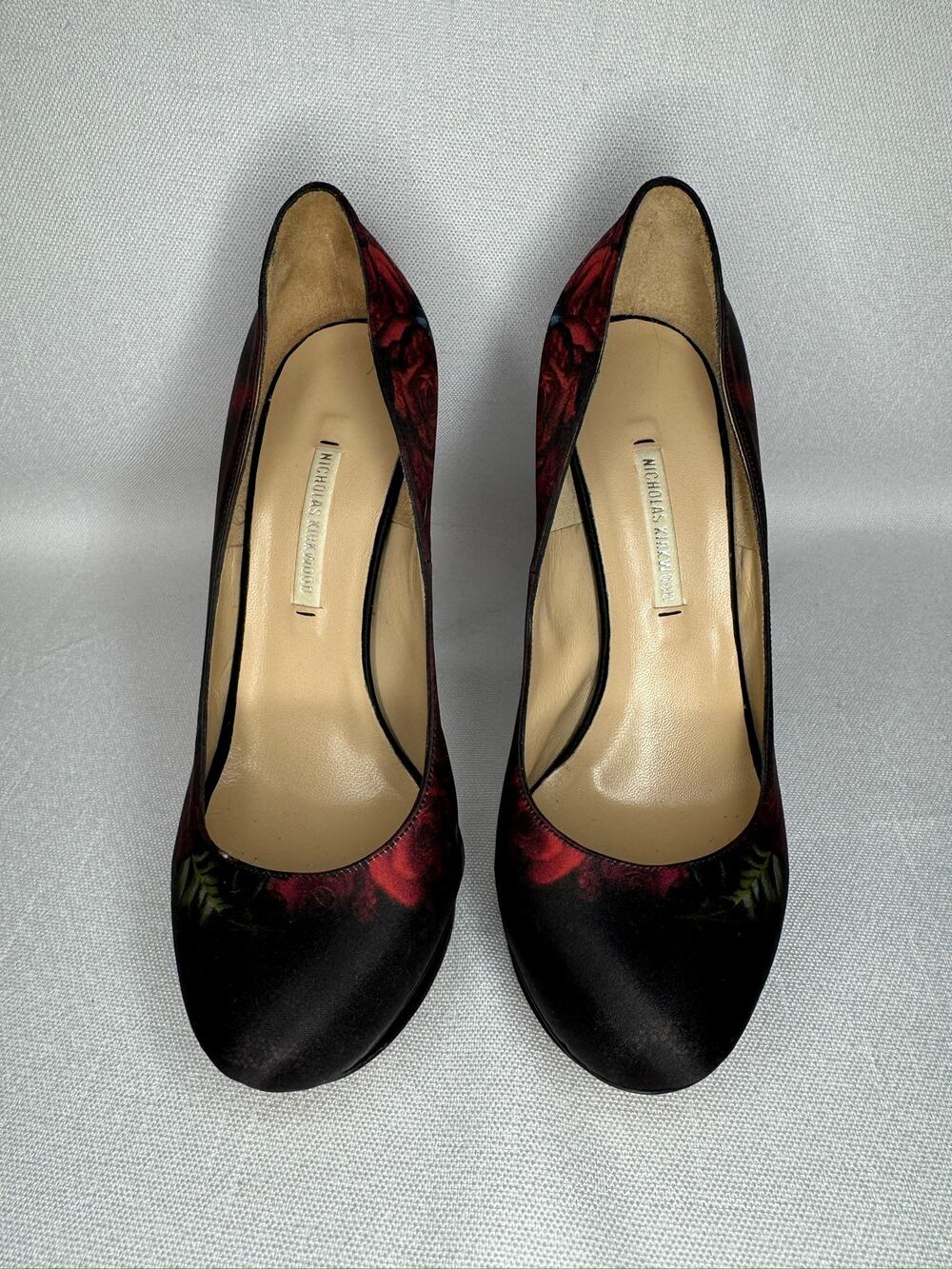 441. Nicholas Kirkwood Floral Platform Pumps Size 6.5/36.5 Made in Italy